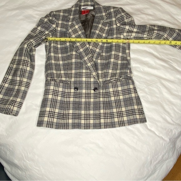 Cool Vintage black and  cream Mister Leonard Blazer wool double breasted stylish - Picture 8 of 11